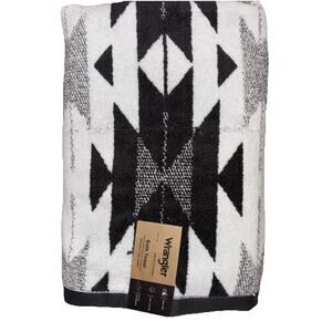 Wrangler Bath Macro Grey Bath Towel Aztec Cowboy Western Bathroom NEW